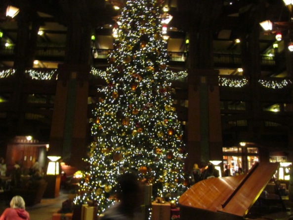 Christmas tree in the Grand Californian lobby